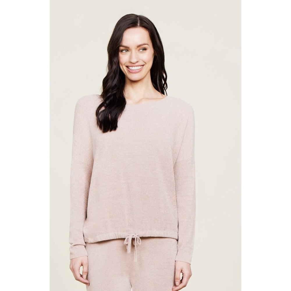 Barefoot Dreams CozyChic Ultra Lite Slouchy Pullover Top Loungewear Beach Sz L